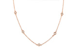 Elegant Design Rose Gold Colour 925 Sterling Silver Adjustable Necklace studded with Round Cut CZ